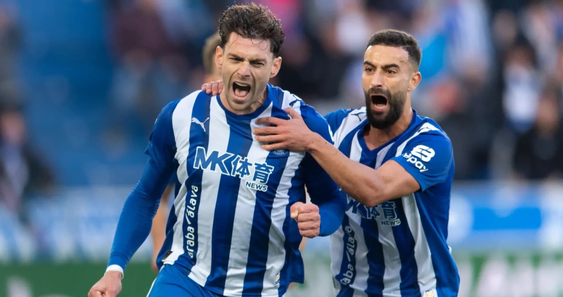 Jugadores del Alavés celebrando un gol