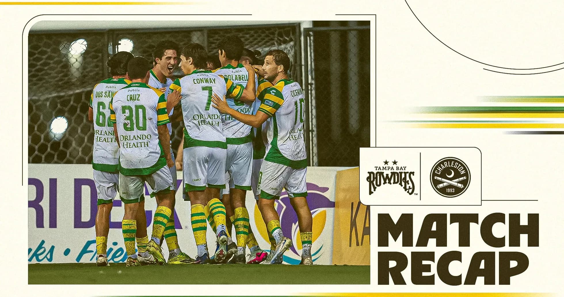 Jugadores del Tampa Bay Rowdies celebrando un gol