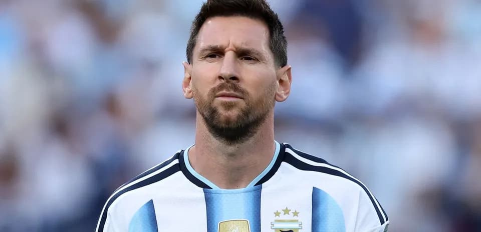 Jugador argentino en uniforme durante partido