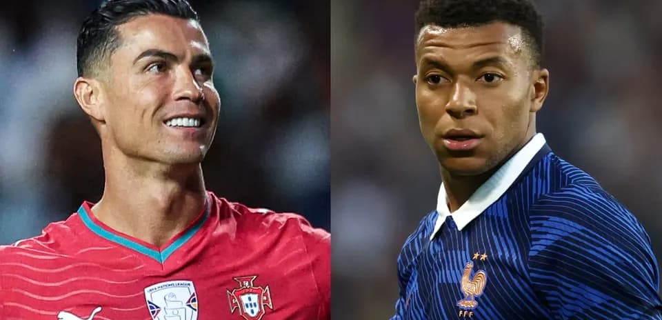 Cristiano Ronaldo y Kylian Mbappé en retratos