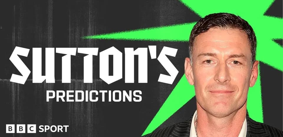 Sutton's Predictions graphic with presenter