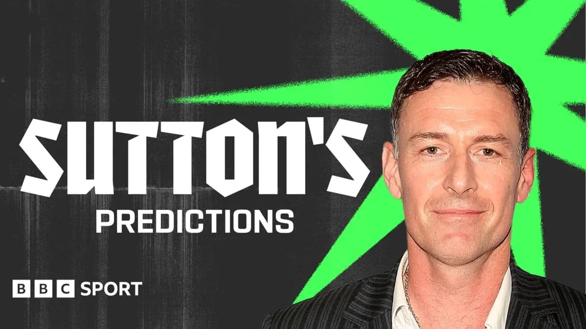 Sutton's Predictions graphic with presenter