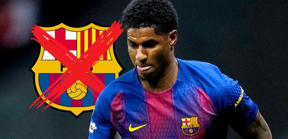 Jugador con camiseta del Barcelona y logo tachado