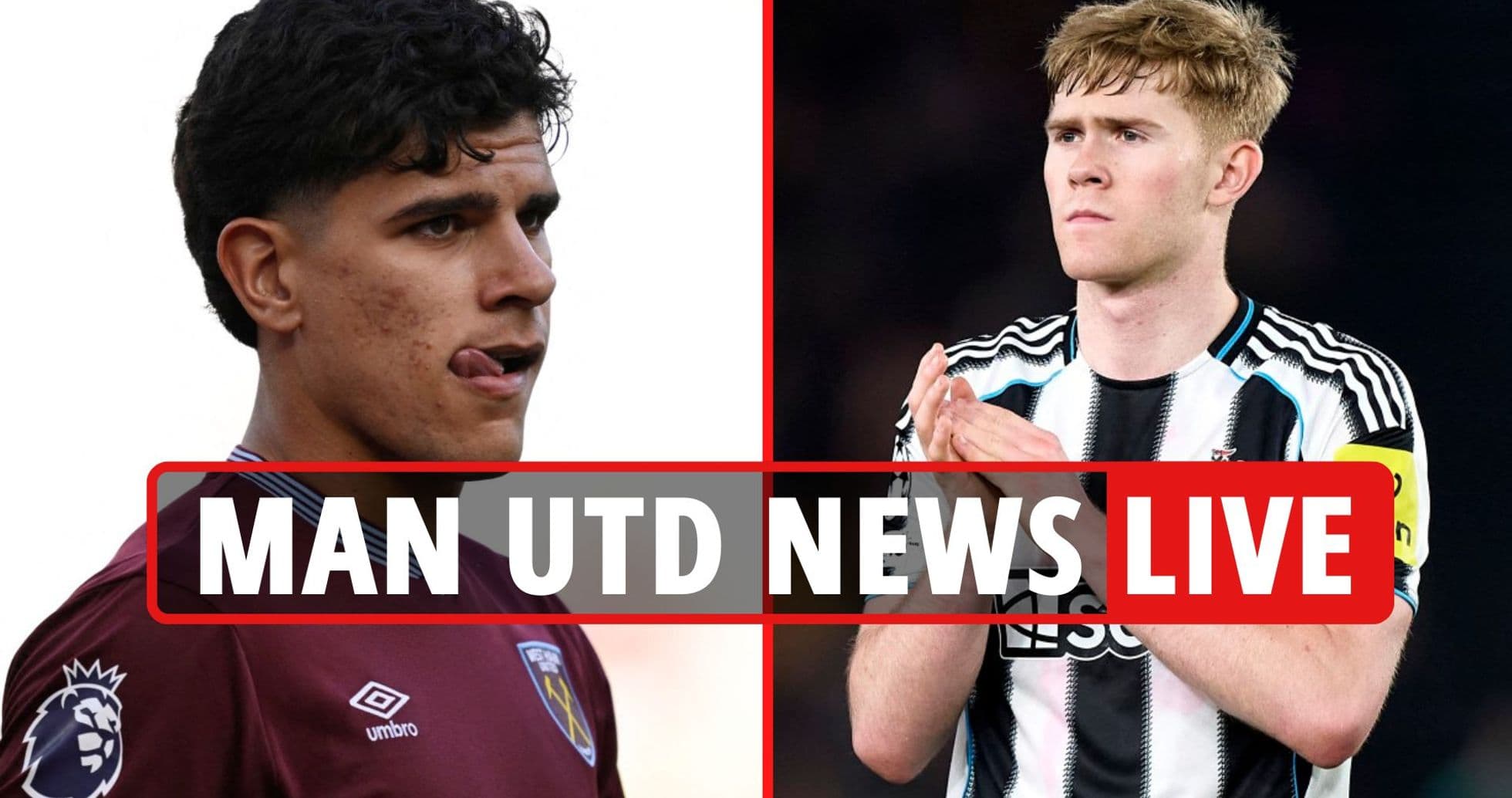 Jugadores de fútbol de West Ham y Newcastle en imagen