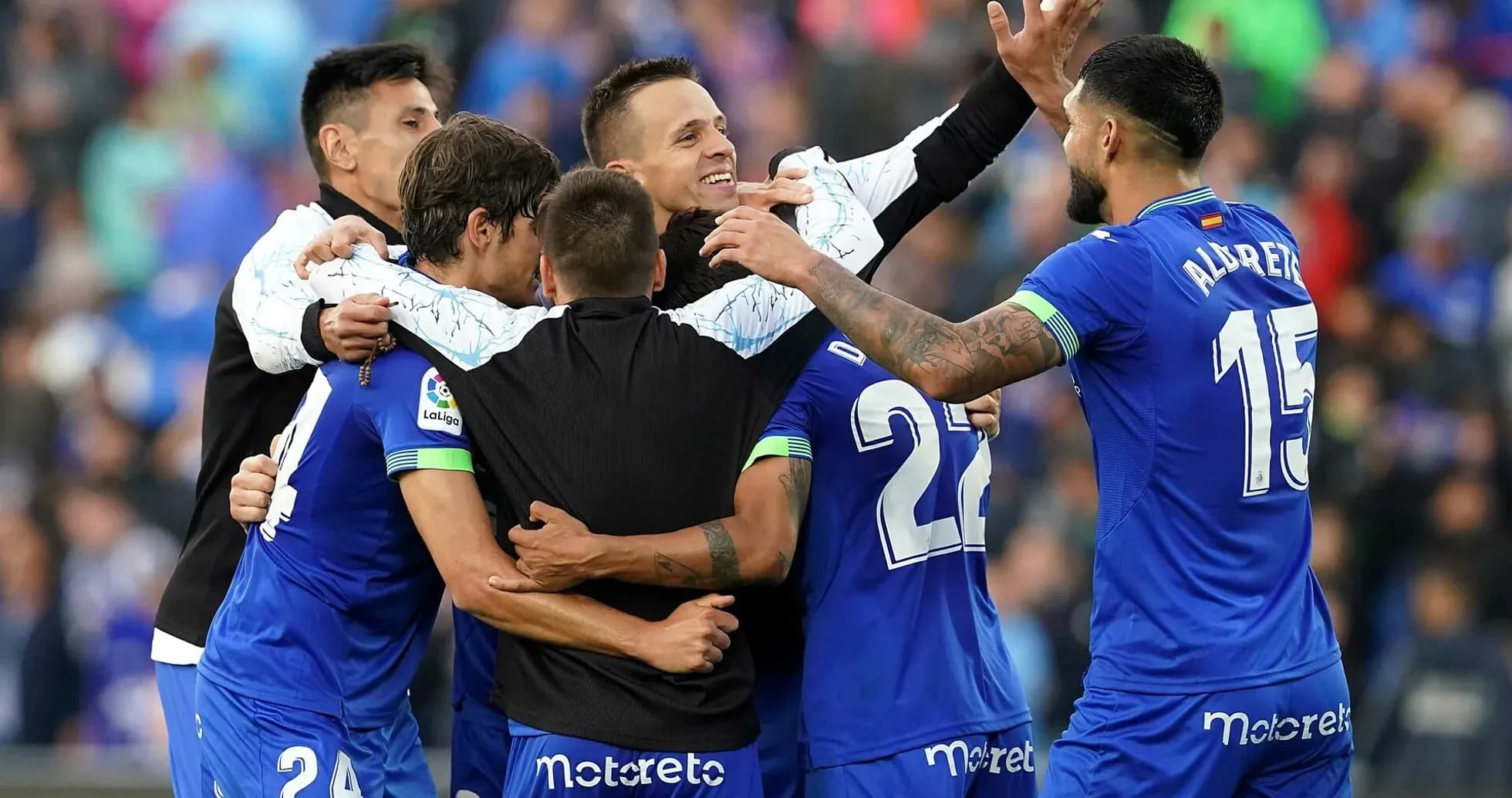Jugadores del Getafe celebrando un gol