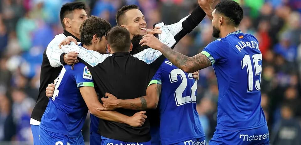 Jugadores del Getafe celebrando un gol