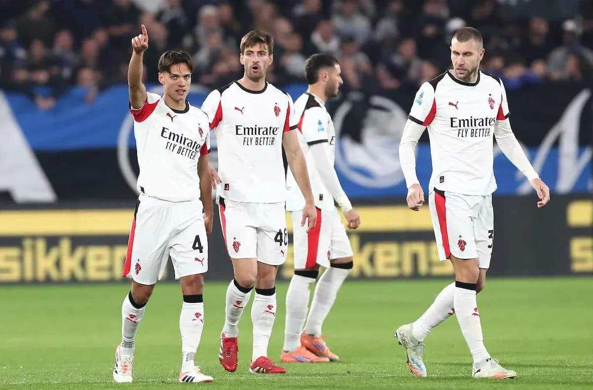 Jugadores del AC Milan durante el partido