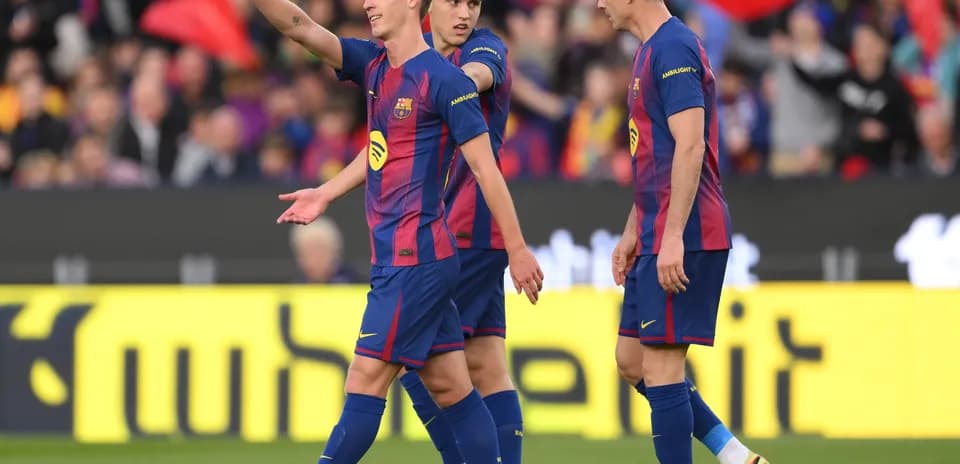 Jugadores del Barcelona celebrando un gol
