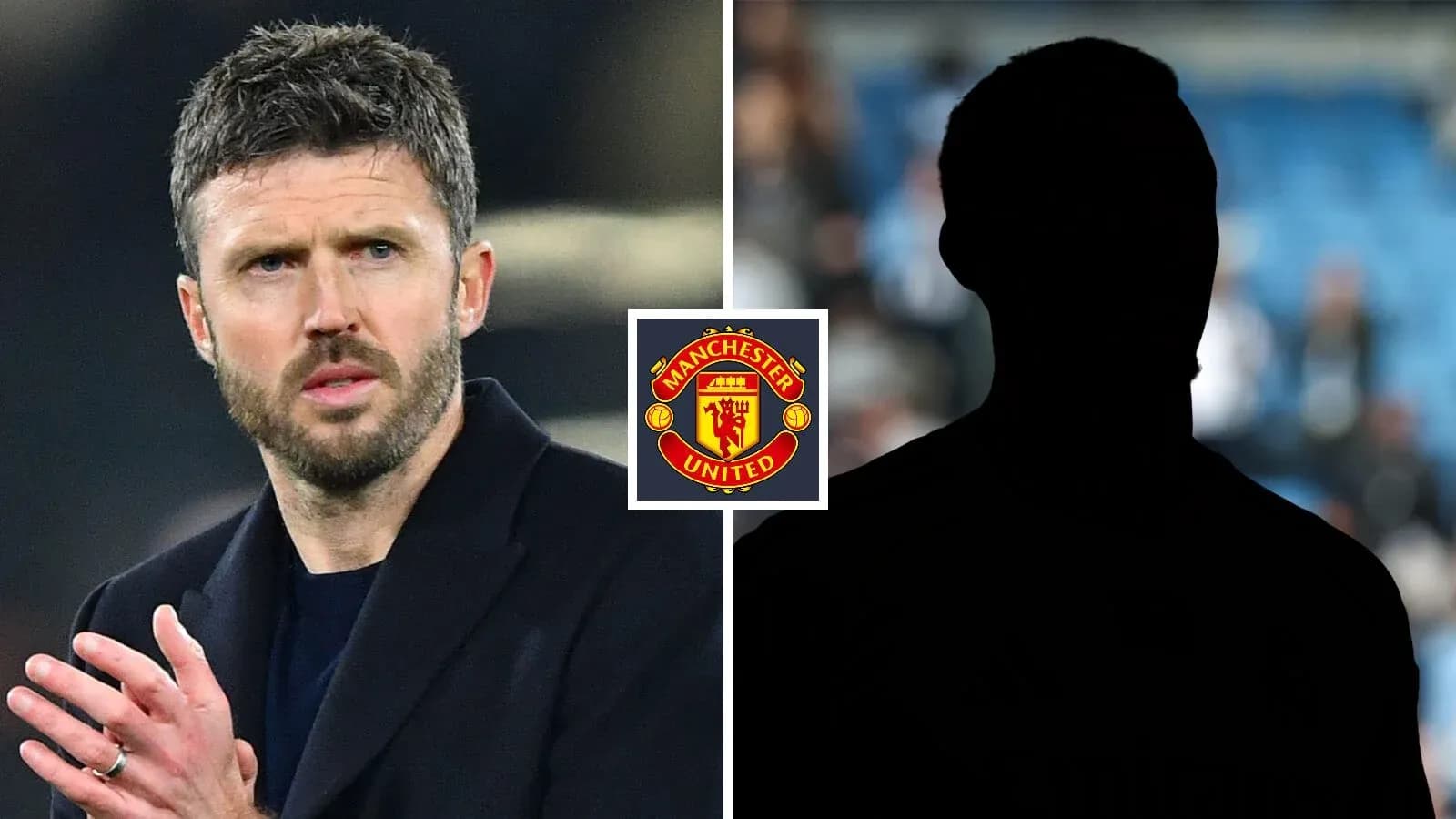 Entrenador de Manchester United y jugador en silueta