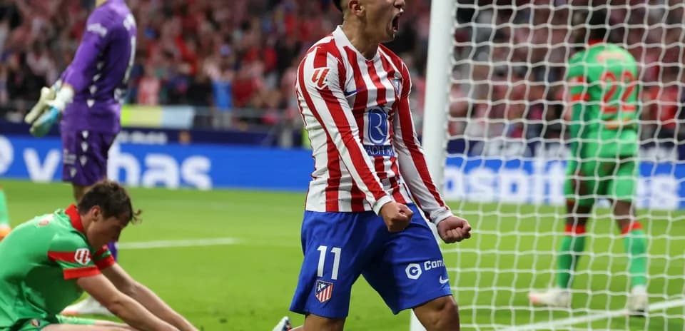 Jugador de Atlético celebrando un gol