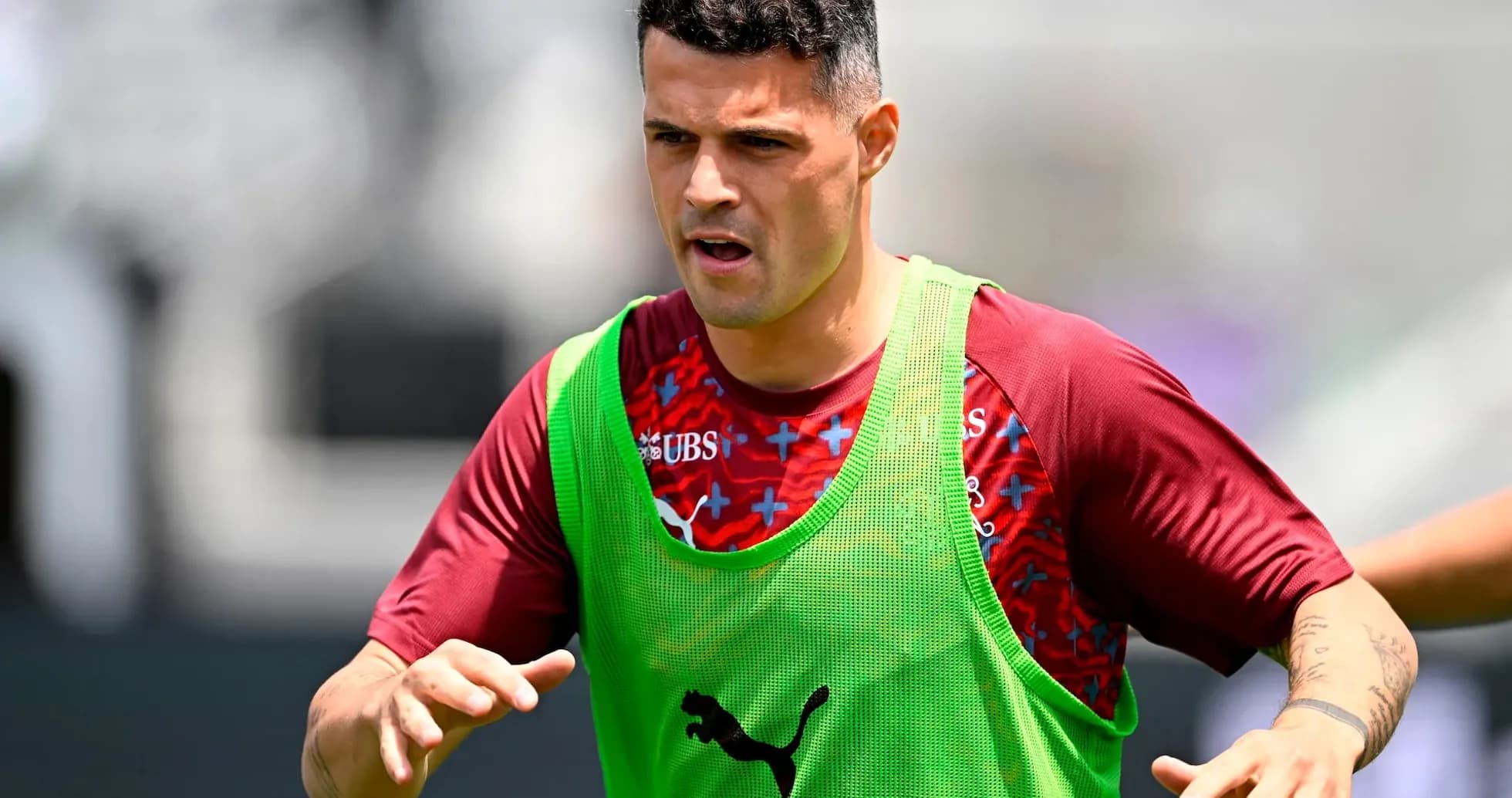 Jugador suizo entrenando para el Mundial