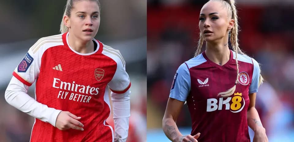 Jugadoras de Arsenal y Aston Villa en partido
