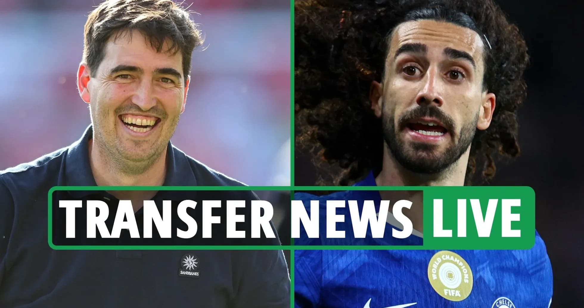 Entrenador y jugador en noticia de transferencias en vivo