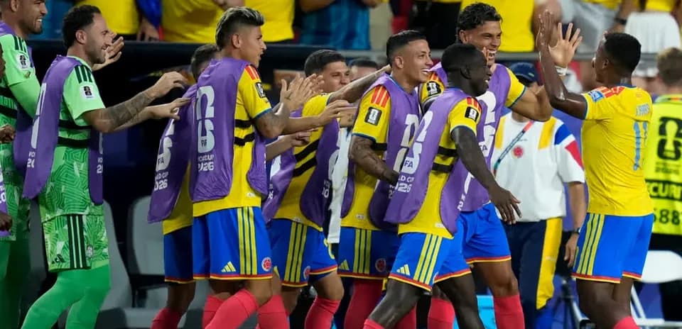 Jugadores de Colombia celebrando en el Mundial 2026
