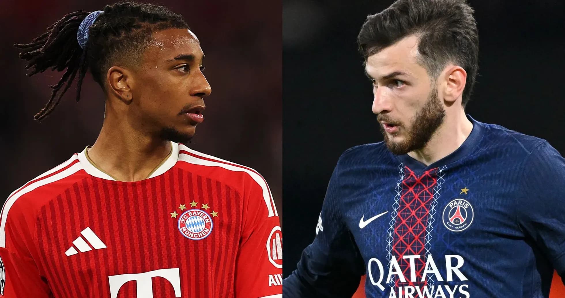 Jugadores de Bayern Múnich y PSG en el campo