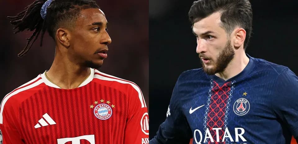 Jugadores de Bayern Múnich y PSG en el campo