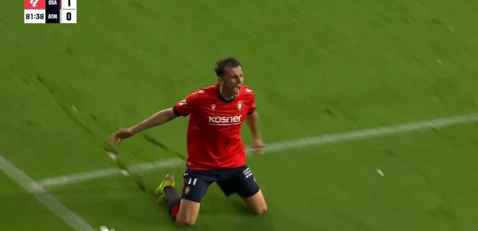 Jugador de Osasuna celebrando un gol