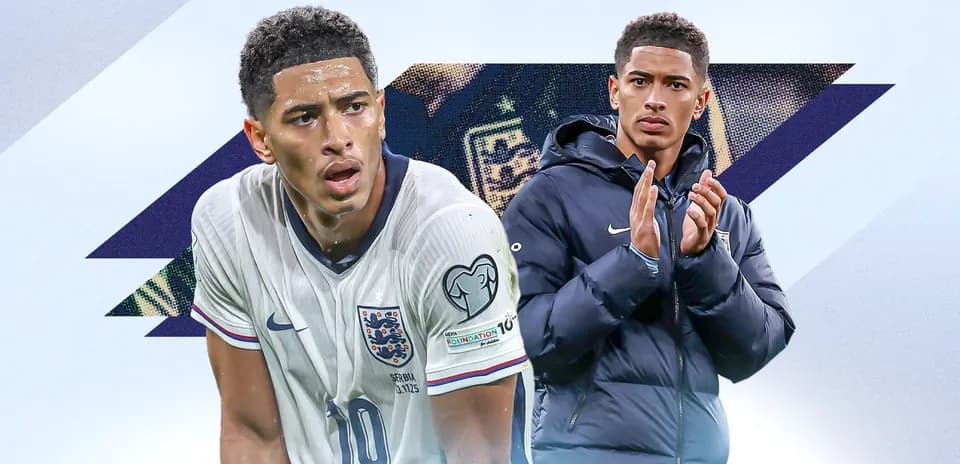 Jugador de Inglaterra en acción y otro aplaudiendo