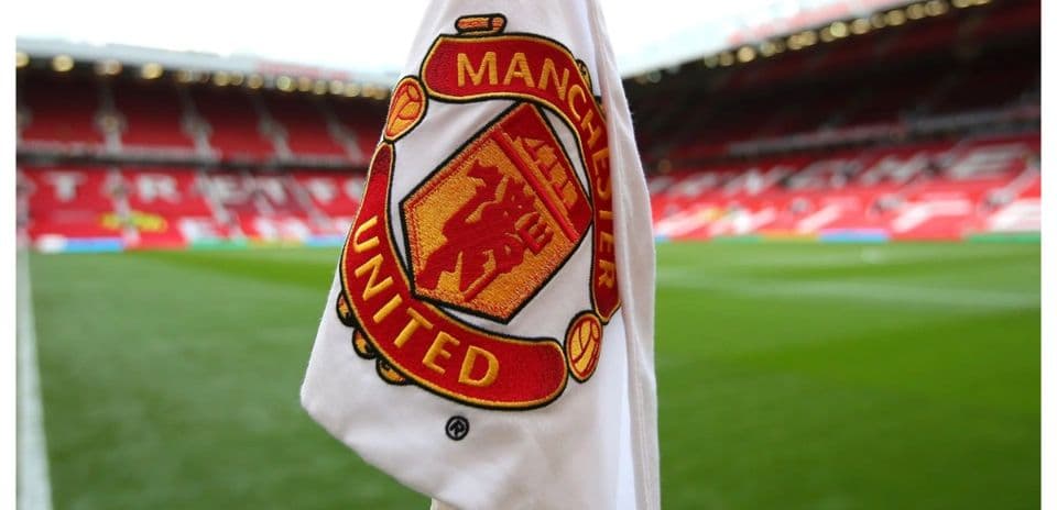 Bandera de Manchester United en Old Trafford