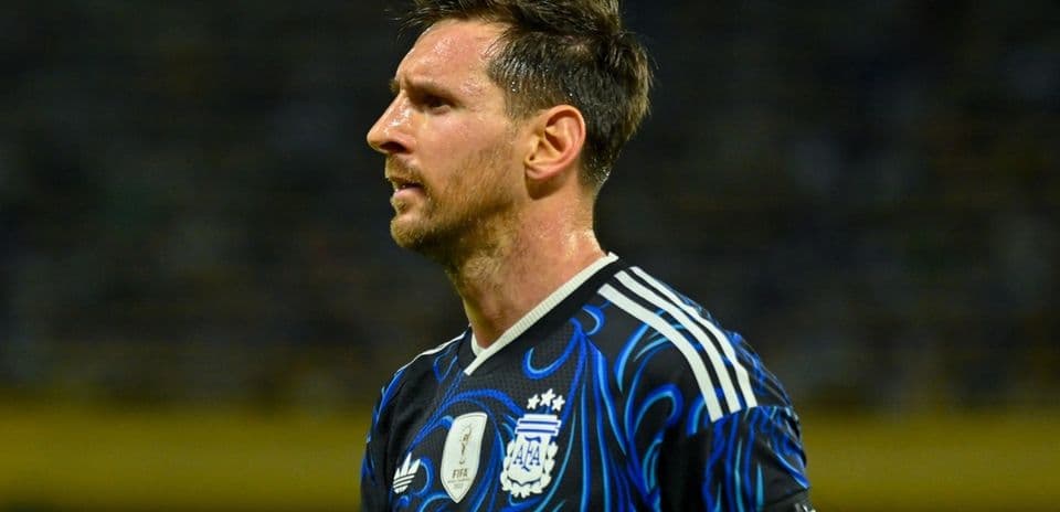 Jugador argentino en uniforme durante partido
