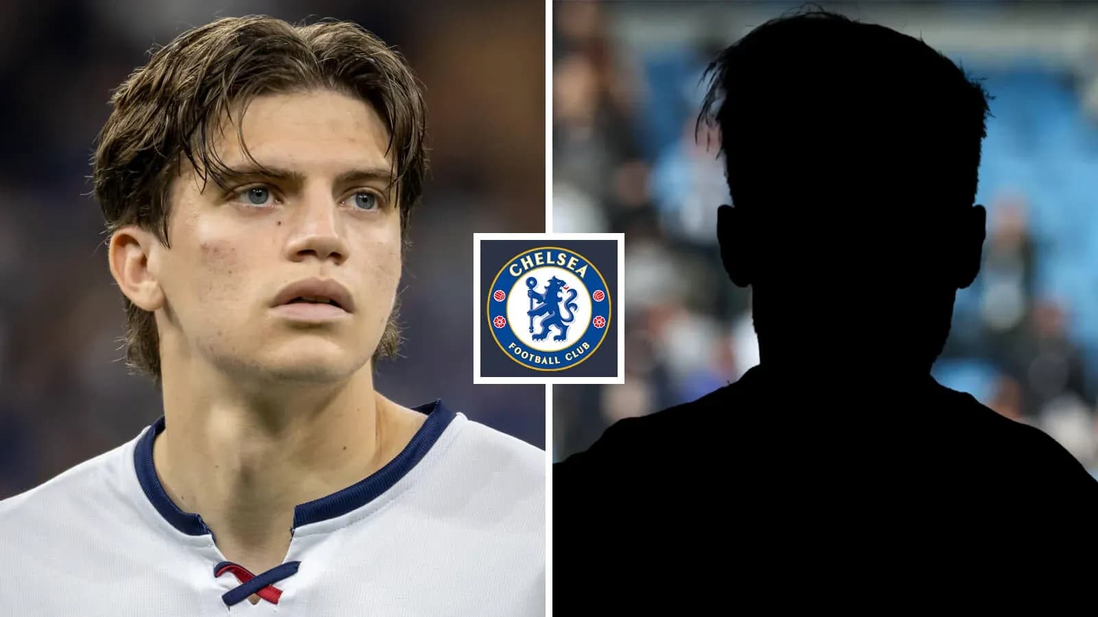 Jugador de Chelsea en primer plano y silueta