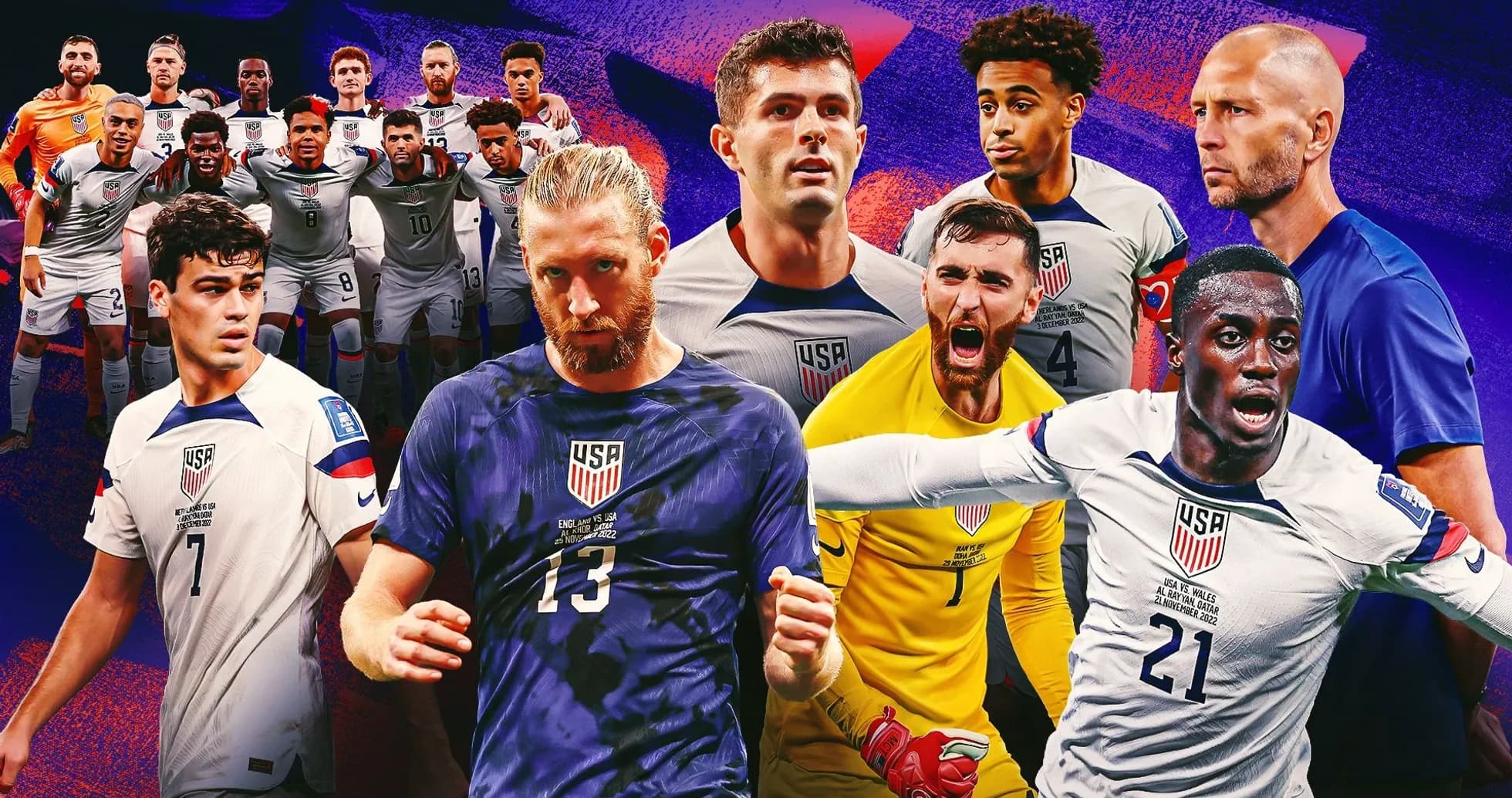 Jugadores de la selección de EE. UU. en collage
