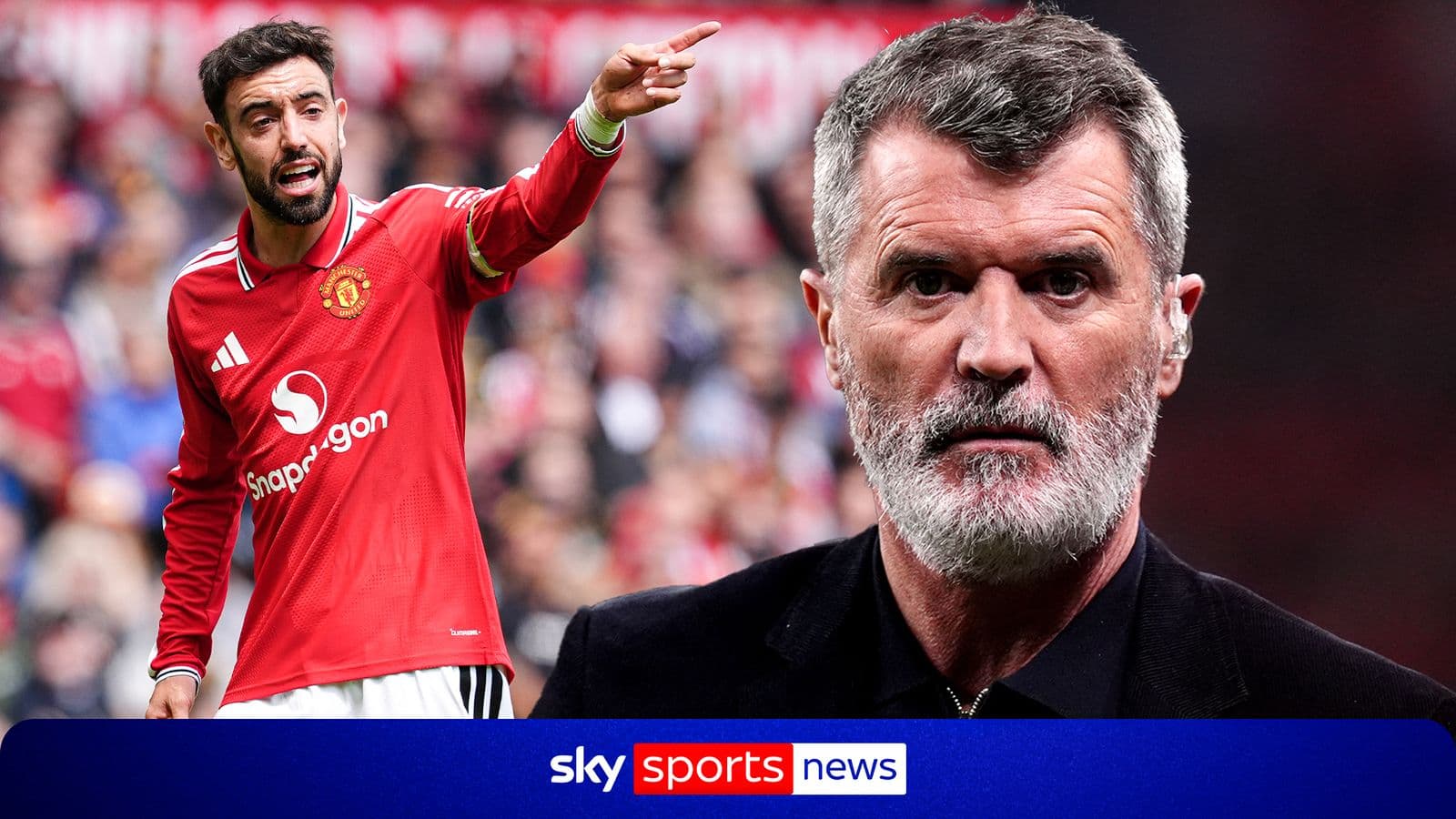 Bruno Fernandes gesticulando en un partido de Manchester United