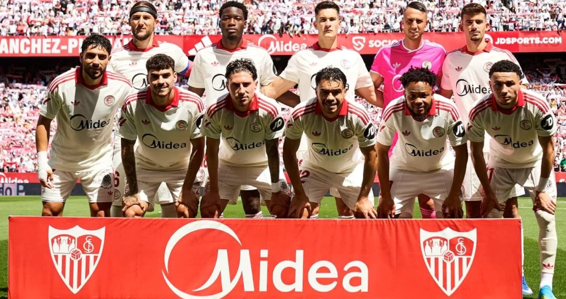 Jugadores del Sevilla antes del partido