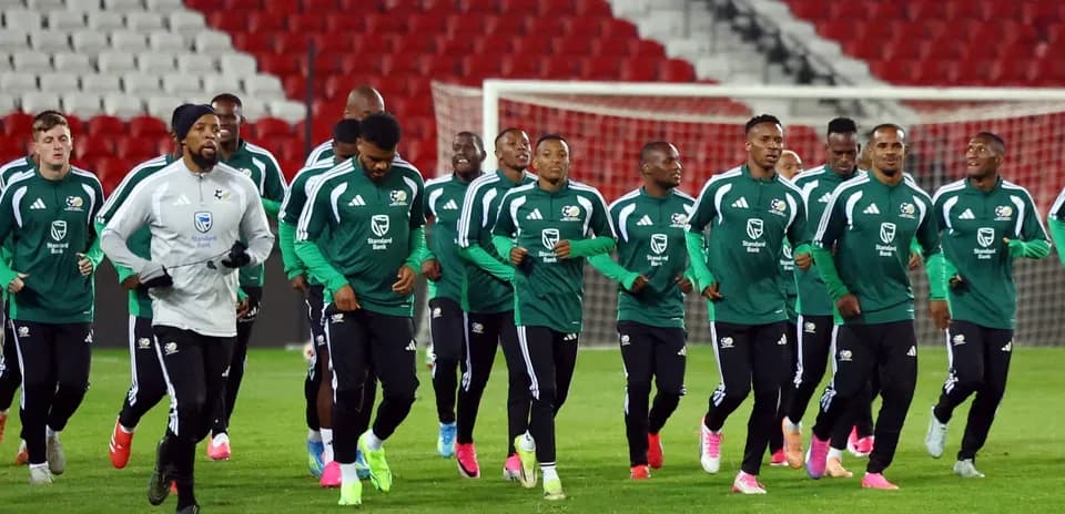 Entrenamiento de Sudáfrica antes del partido