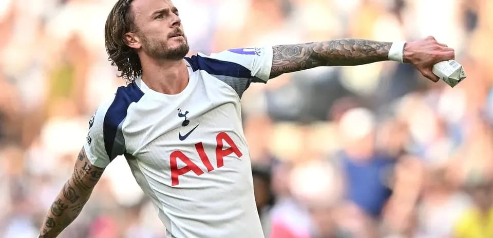Jugador de Tottenham celebrando un gol en el partido