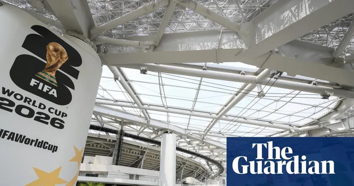 Estructura del estadio con logo de la Copa Mundial 2026