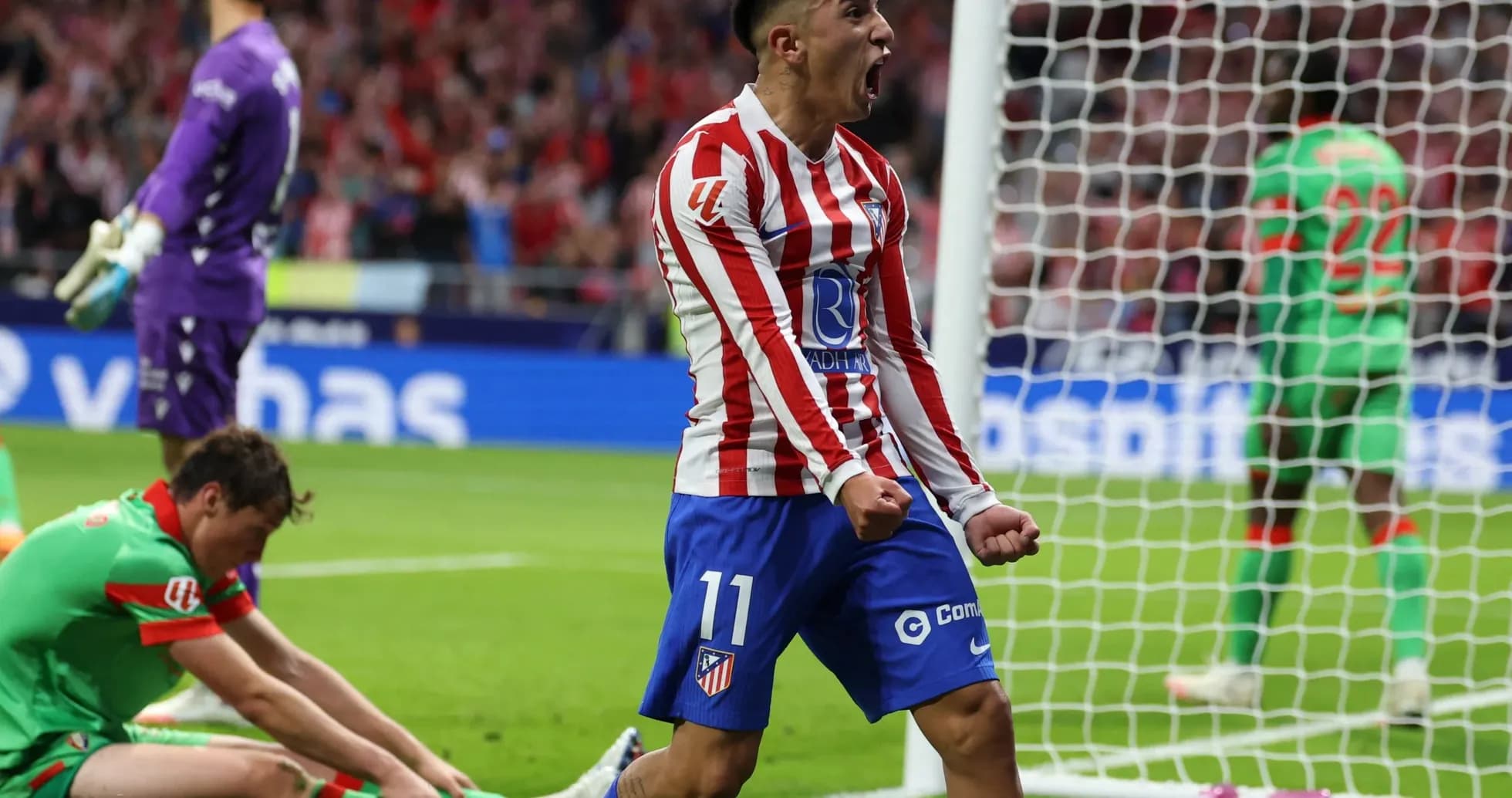 Jugador de Atlético de Madrid celebrando un gol