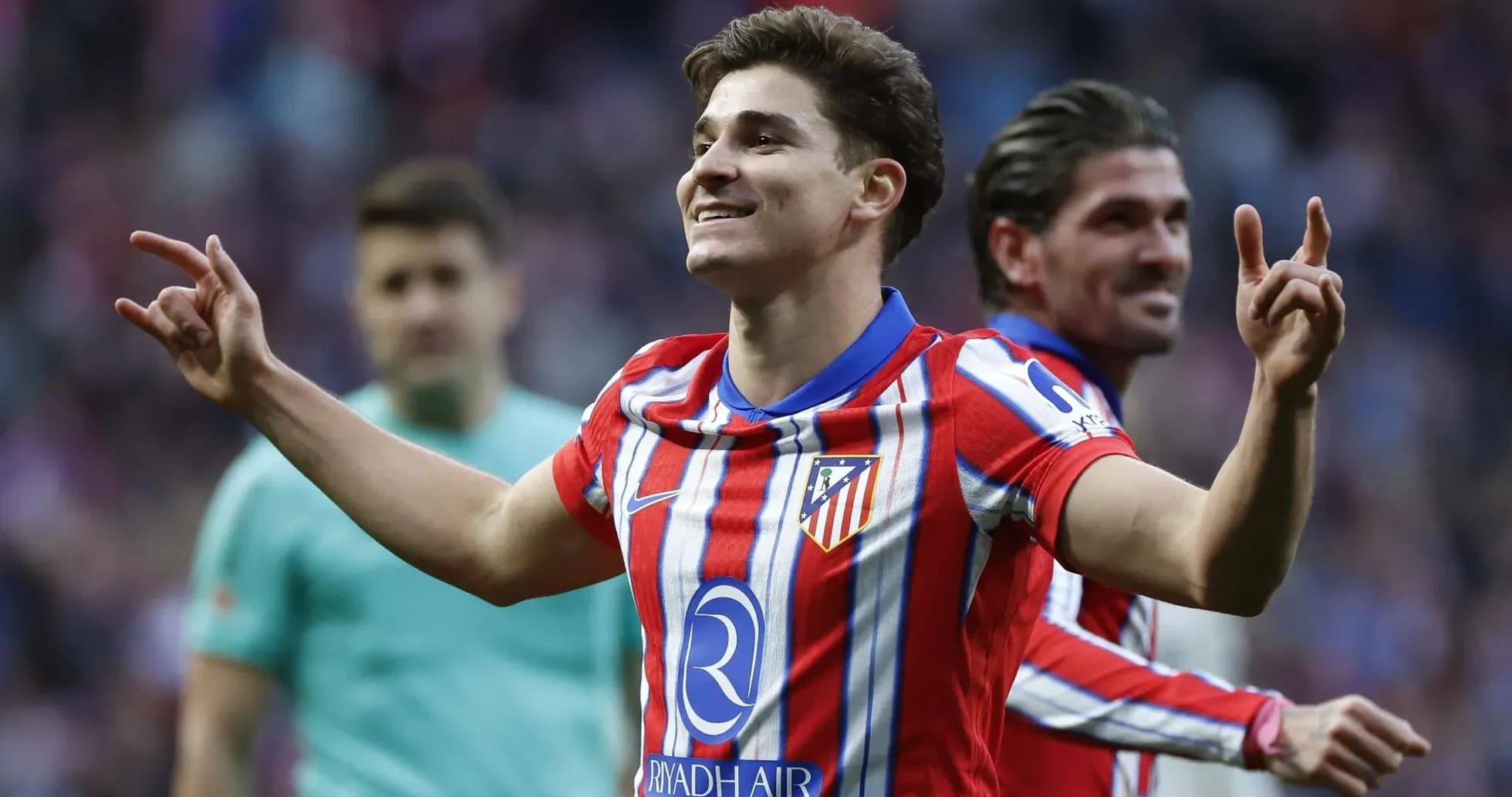 Jugador de Atlético de Madrid celebrando un gol