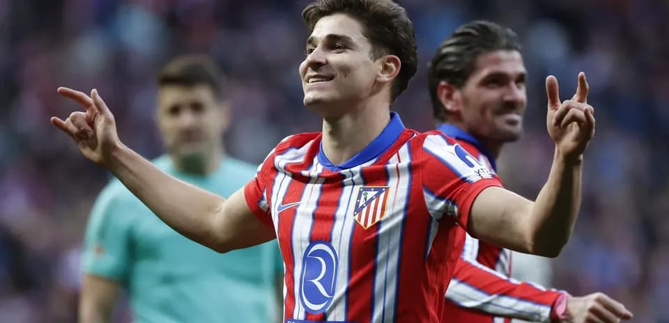Jugador de Atlético de Madrid celebrando un gol