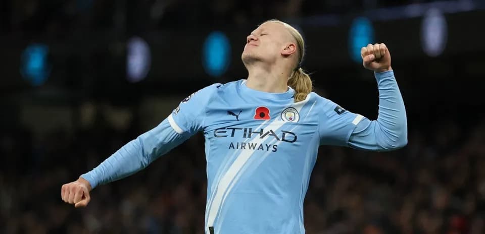 Erling Haaland celebrando un gol