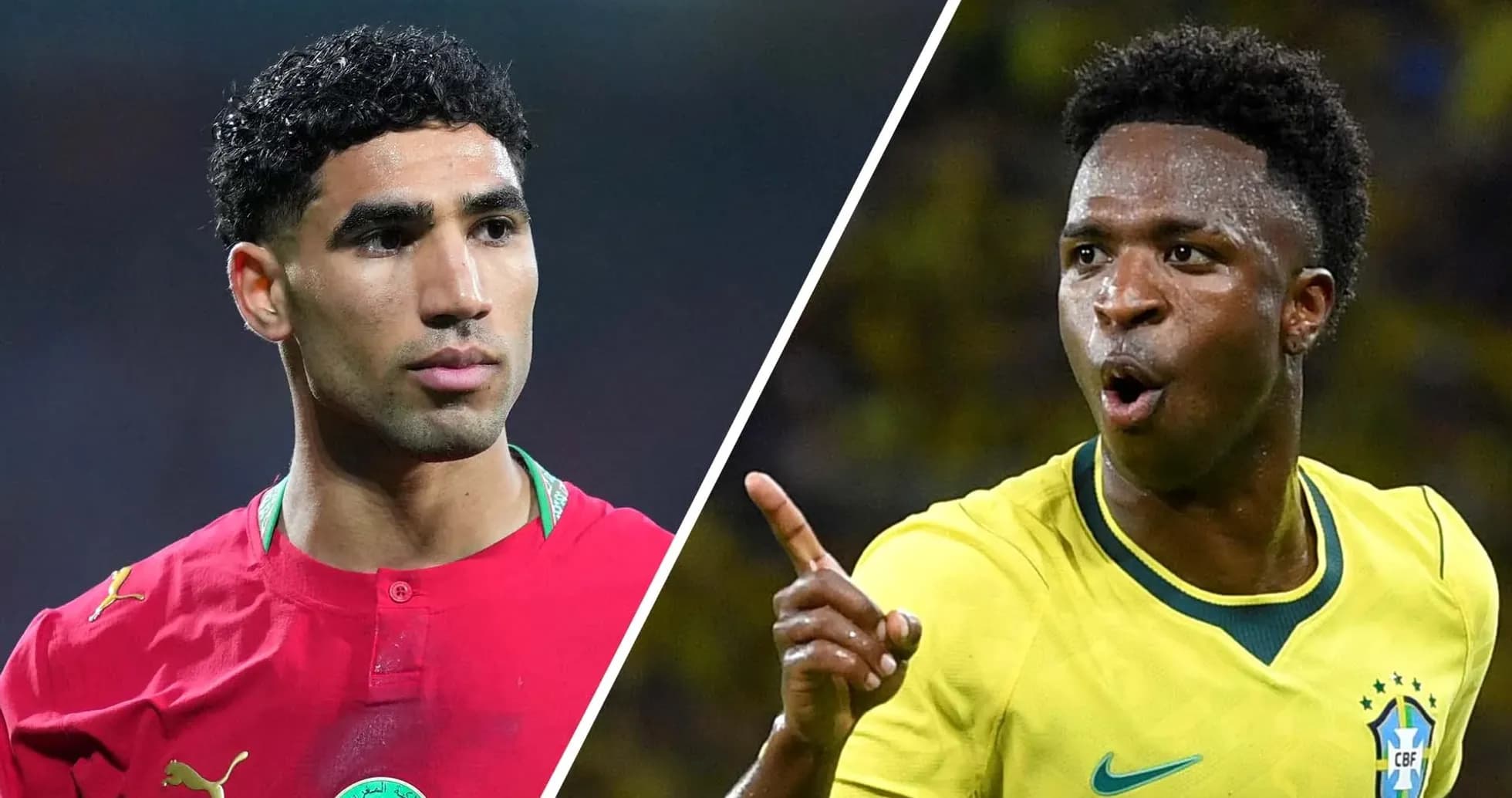 Achraf Hakimi y Vinícius Jr. en partido