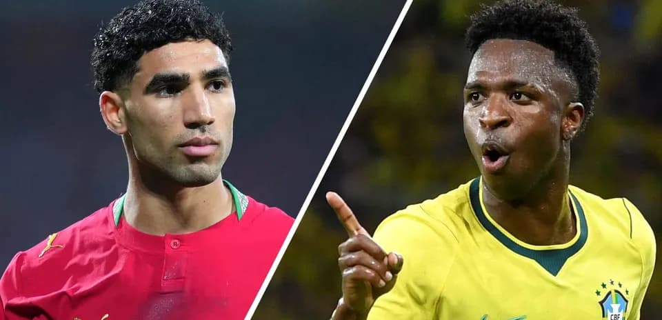 Achraf Hakimi y Vinícius Jr. en partido