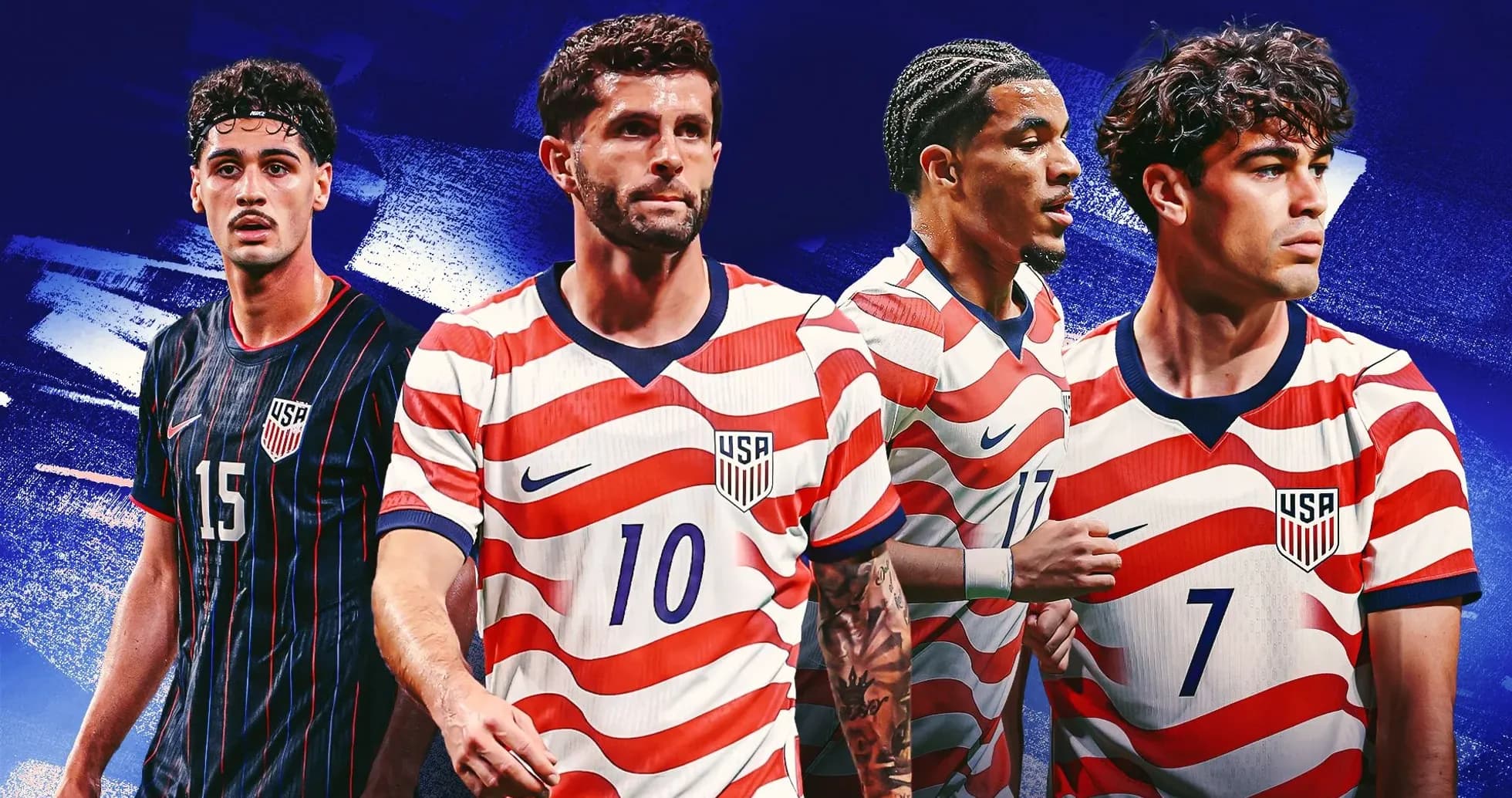 Jugadores de fútbol de Estados Unidos en uniforme