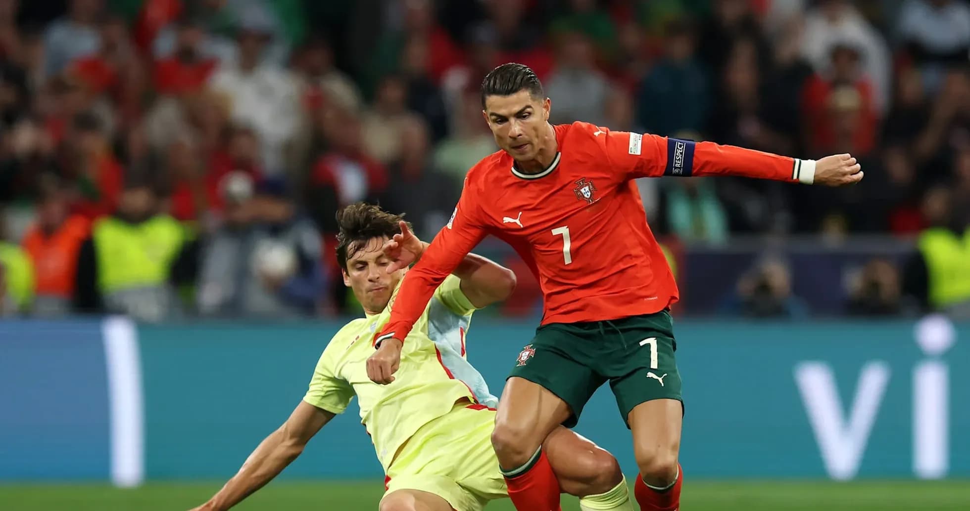 Cristiano Ronaldo en partido contra España