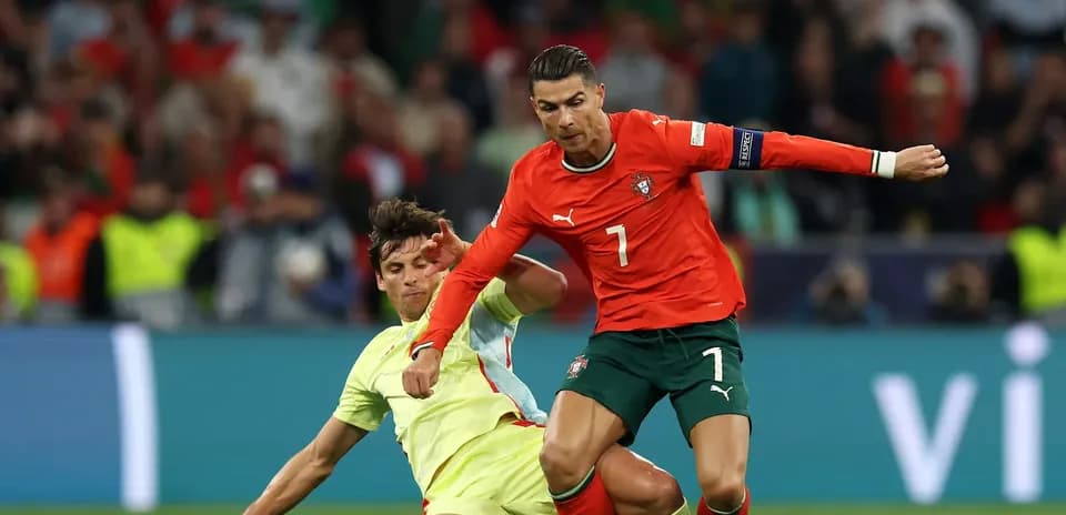 Cristiano Ronaldo en partido contra España