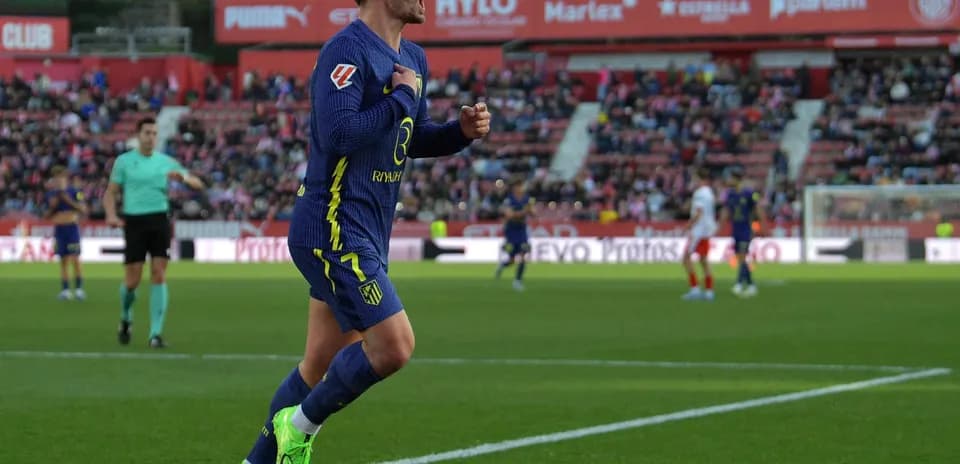 Jugador de Atlético de Madrid celebrando un gol
