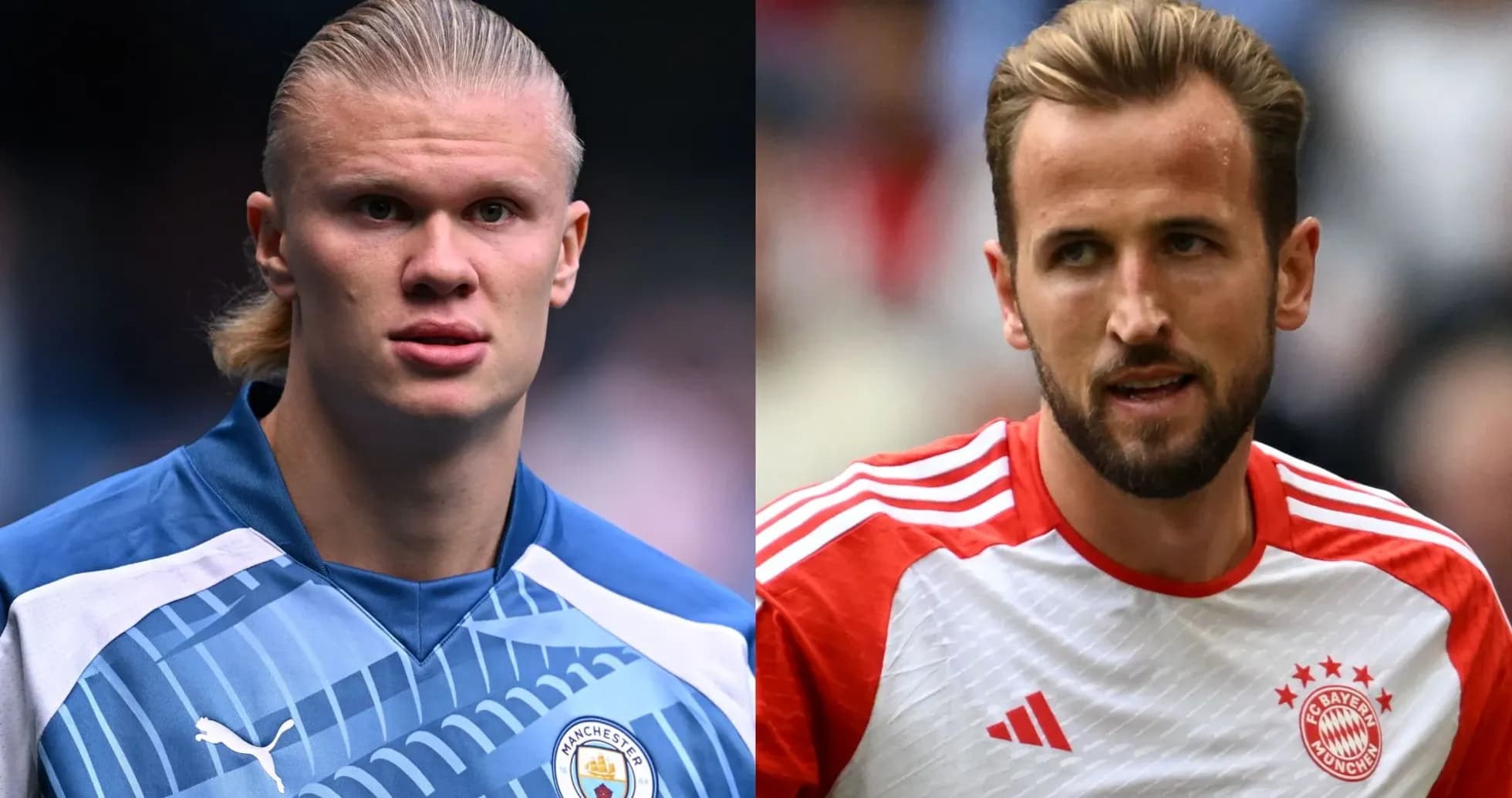Erling Haaland y Harry Kane en sus uniformes de equipo