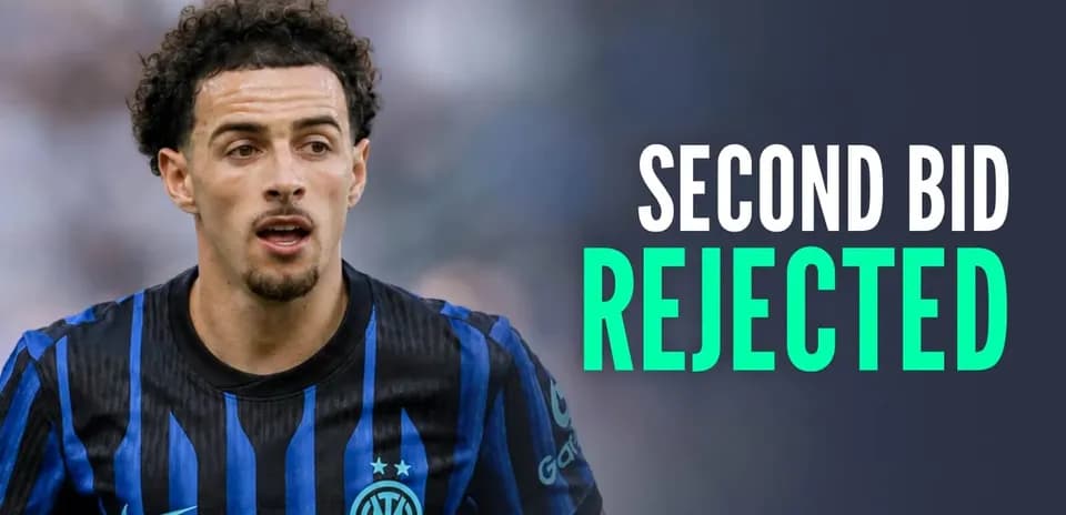 Jugador de Inter de Milán con texto sobre oferta rechazada