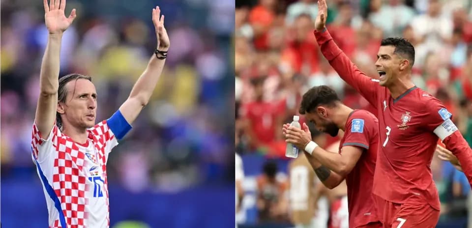 Luka Modric y Cristiano Ronaldo en el partido