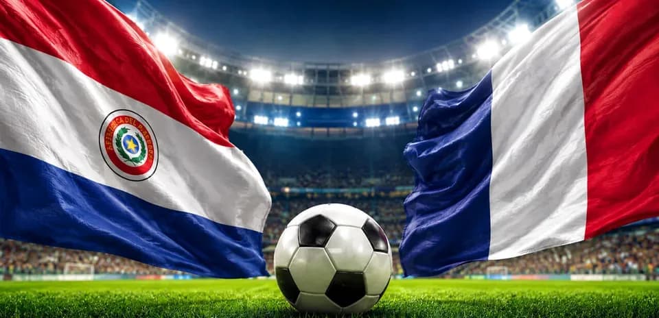 Banderas de Paraguay y Francia en el fútbol