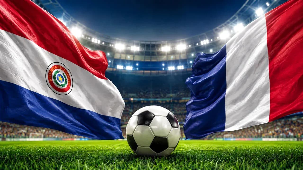 Banderas de Paraguay y Francia en el fútbol