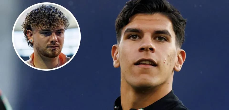 Dos jugadores de fútbol en primer plano