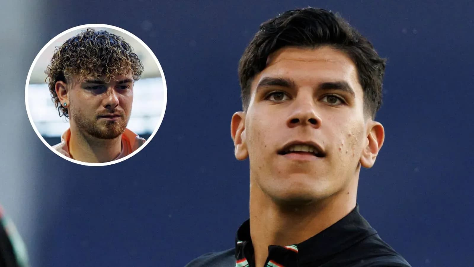Dos jugadores de fútbol en primer plano