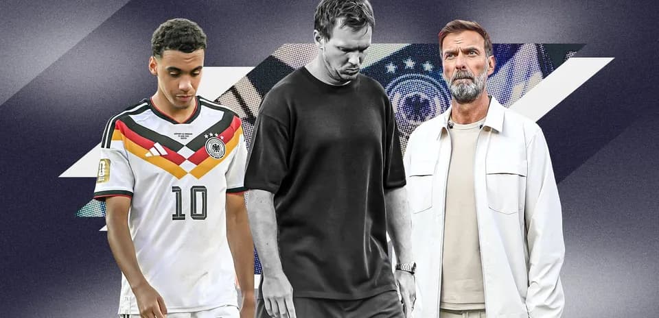 Tres personas en un fondo abstracto relacionado con fútbol