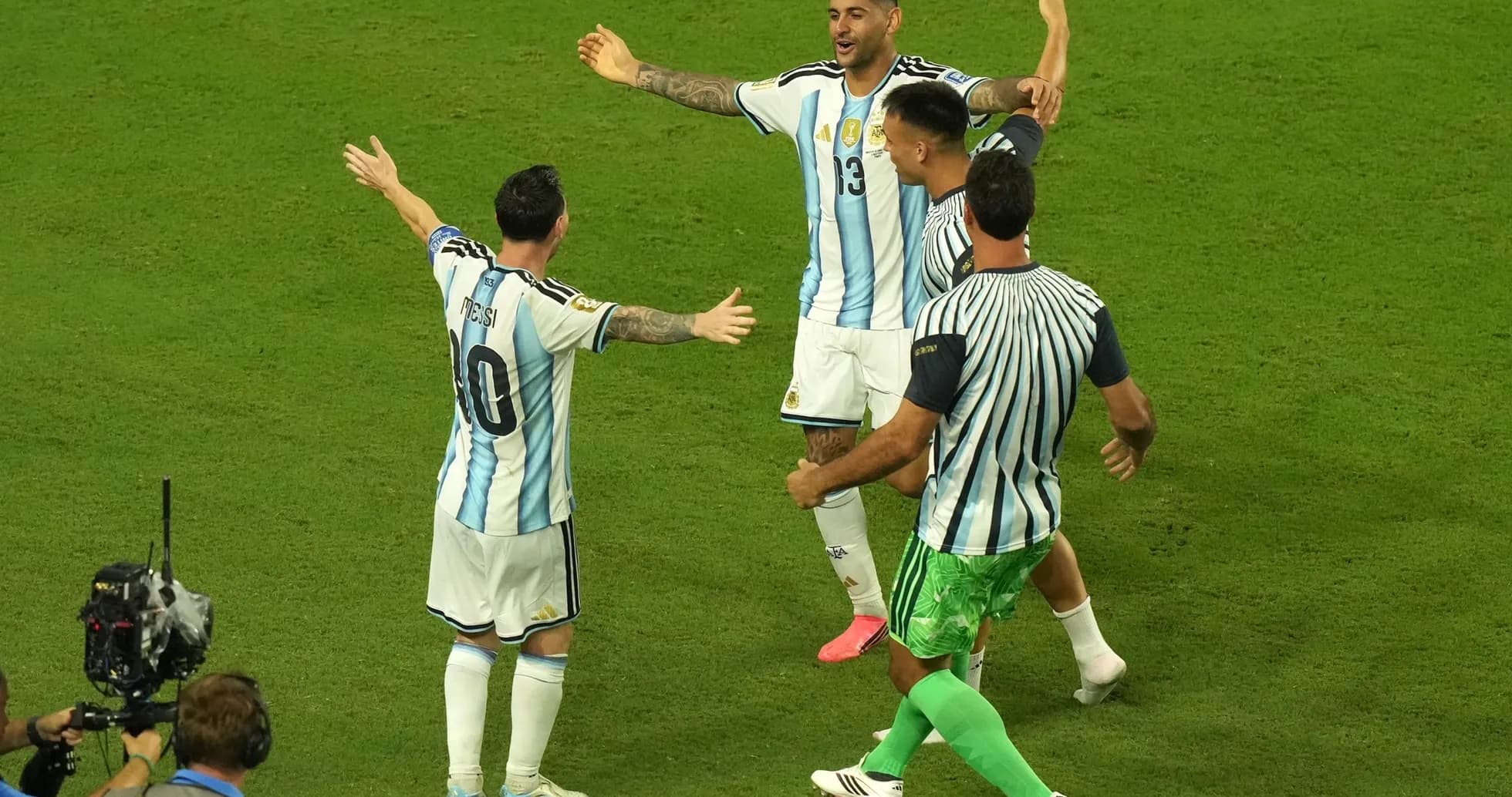 Jugadores de Argentina celebrando un gol